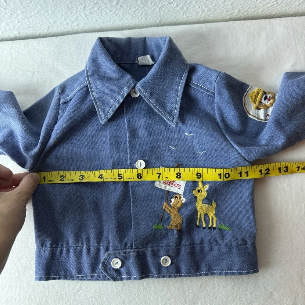 Vintage Baby Smokey The Bear Jacket 60 70s Denim Shirt Save Our Forests *no Size